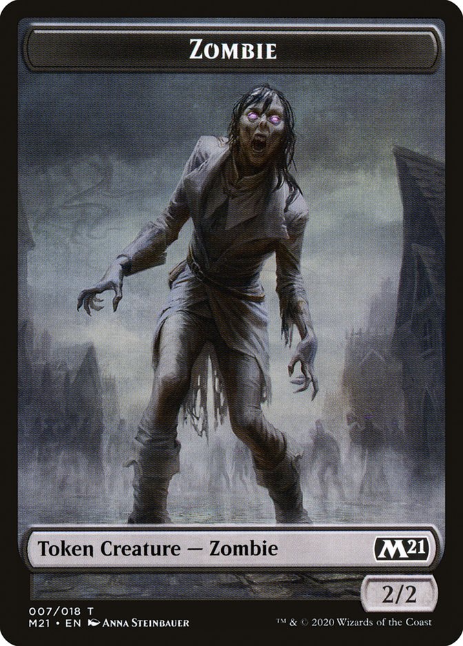 Knight // Zombie Double-Sided Token (4 // 7) [Core Set 2021]