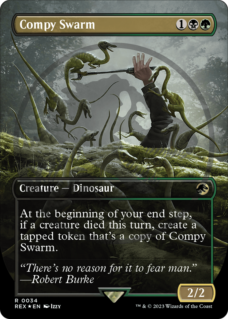 Compy Swarm (Borderless) (Emblem) (34) [Universes Beyond: Jurassic World Collection]