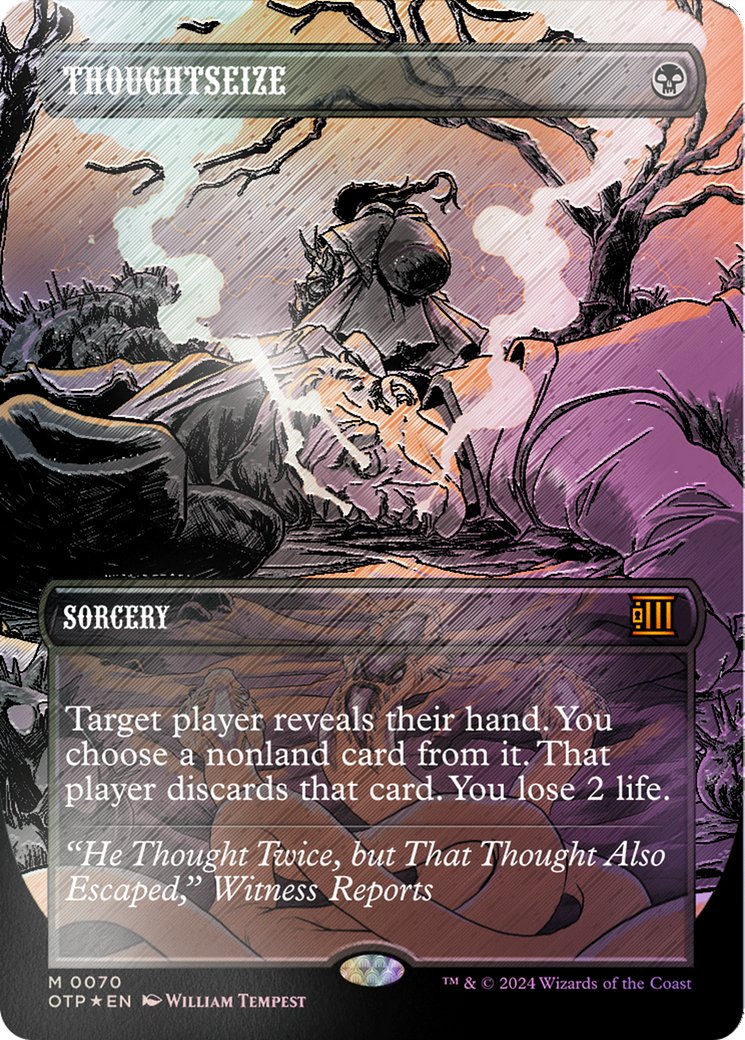 Thoughtseize (Textured Foil) (70) [Outlaws of Thunder Junction: Breaking News]