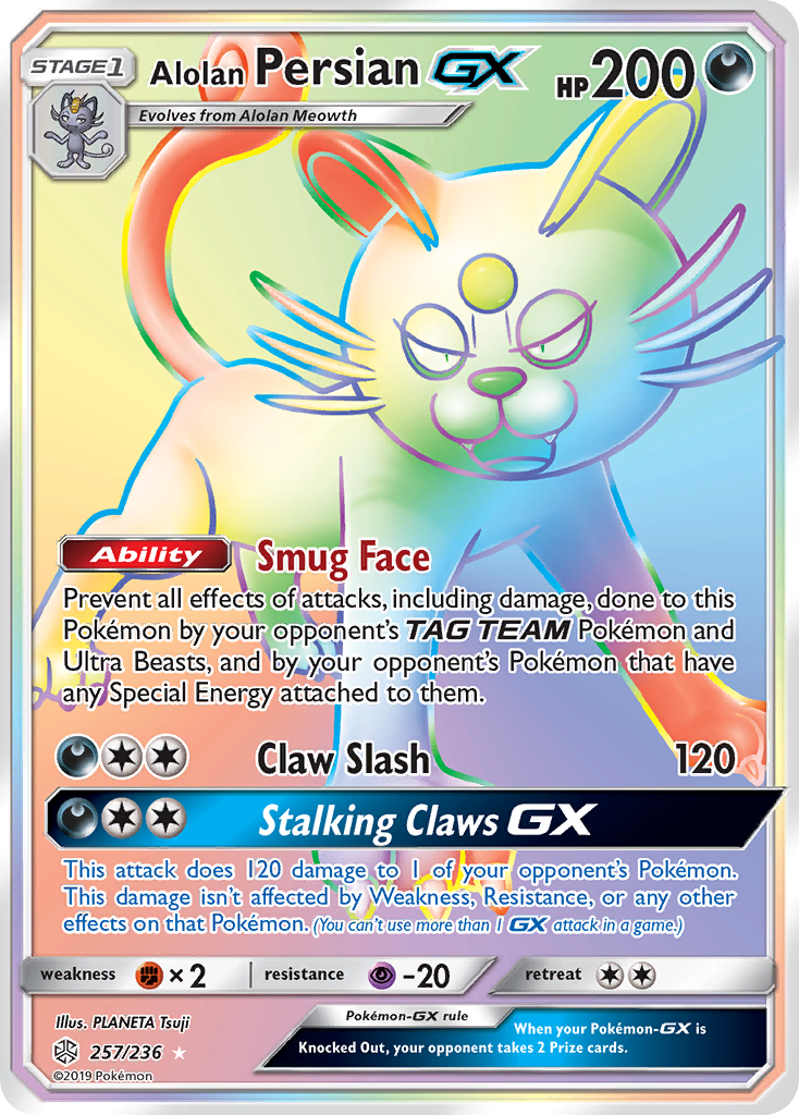 Alolan Persian GX (Secret) (257/236) [SM - Cosmic Eclipse]