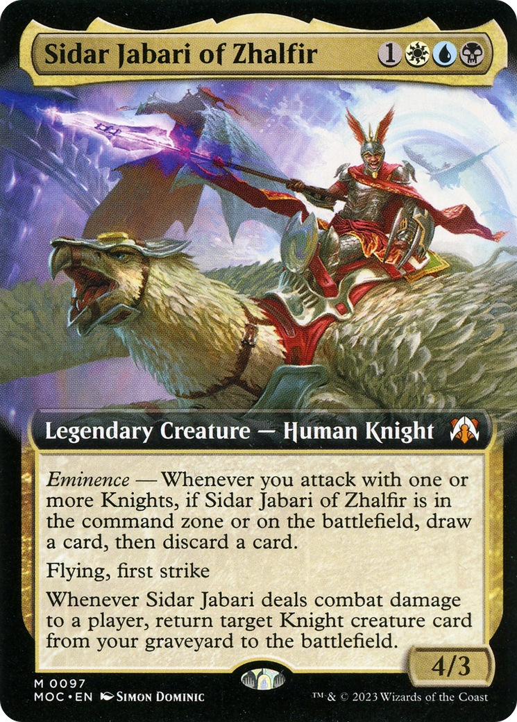 Sidar Jabari of Zhalfir (Extended Art) (97) [Commander: March of the Machine]