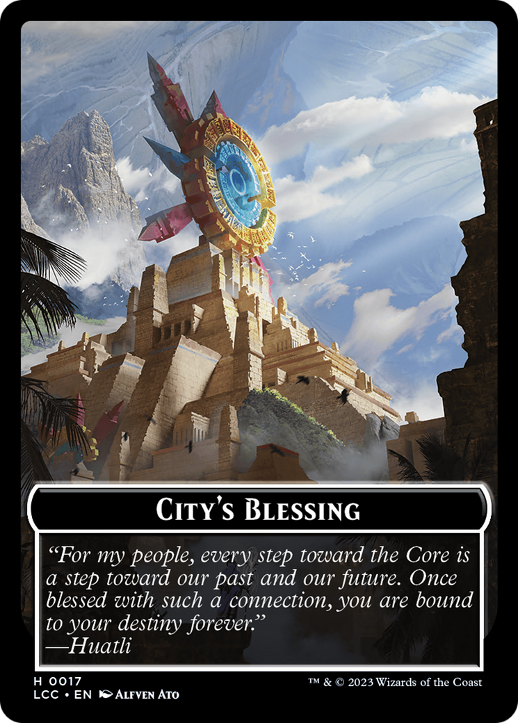 City's Blessing // Dinosaur Double-Sided Token (17 // 10) [Commander: The Lost Caverns of Ixalan]