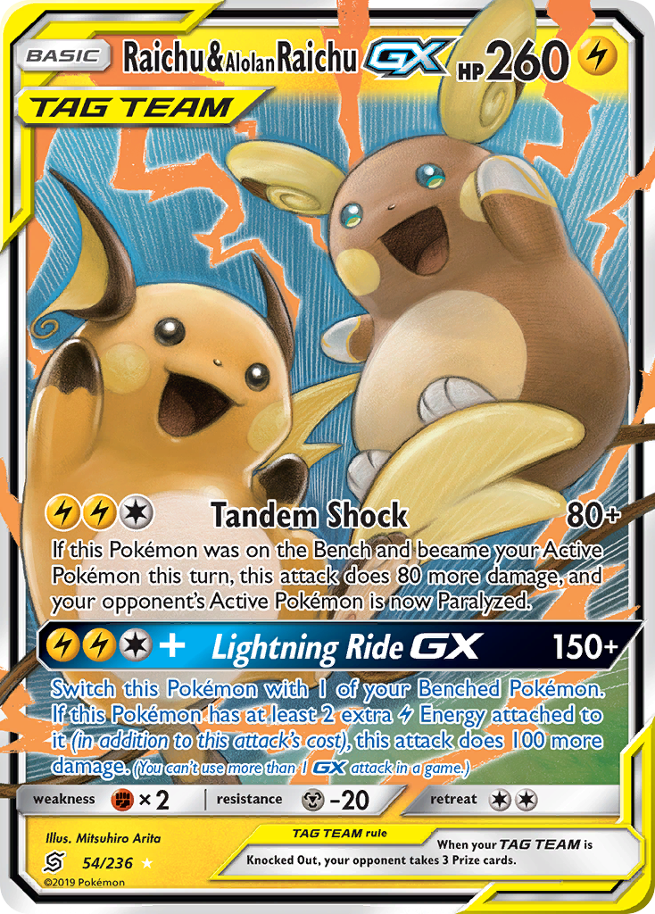Raichu & Alolan Raichu GX (54/236) [SM - Unified Minds]
