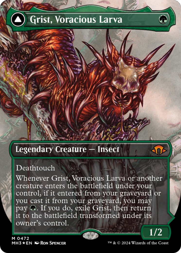 Grist, Voracious Larva (Borderless) (Textured Foil) (472) [Modern Horizons 3]