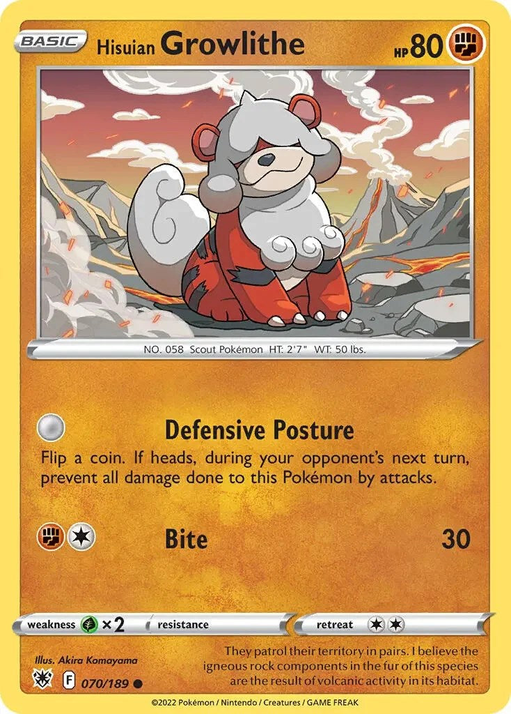 Hisuian Growlithe - 070/189 (Cosmos Holo) (070/189) [Deck Exclusives]
