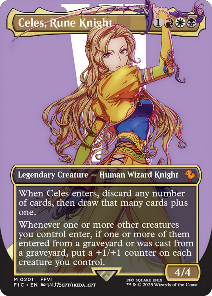 Celes, Rune Knight (Borderless) (201) [Commander: FINAL FANTASY]