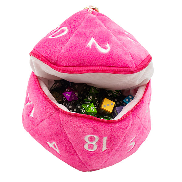 Ultra PRO: Plush D20 - Dice Bag: Plush d20 Hot Pink/White