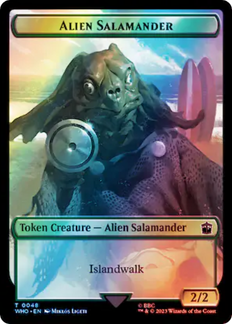 Fish // Alien Salamander Double-Sided Token (Surge Foil) (42 // 48) [Universes Beyond: Doctor Who]