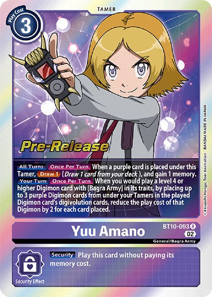 Yuu Amano (BT10-093 R) [Xros Encounter Pre-Release Cards]