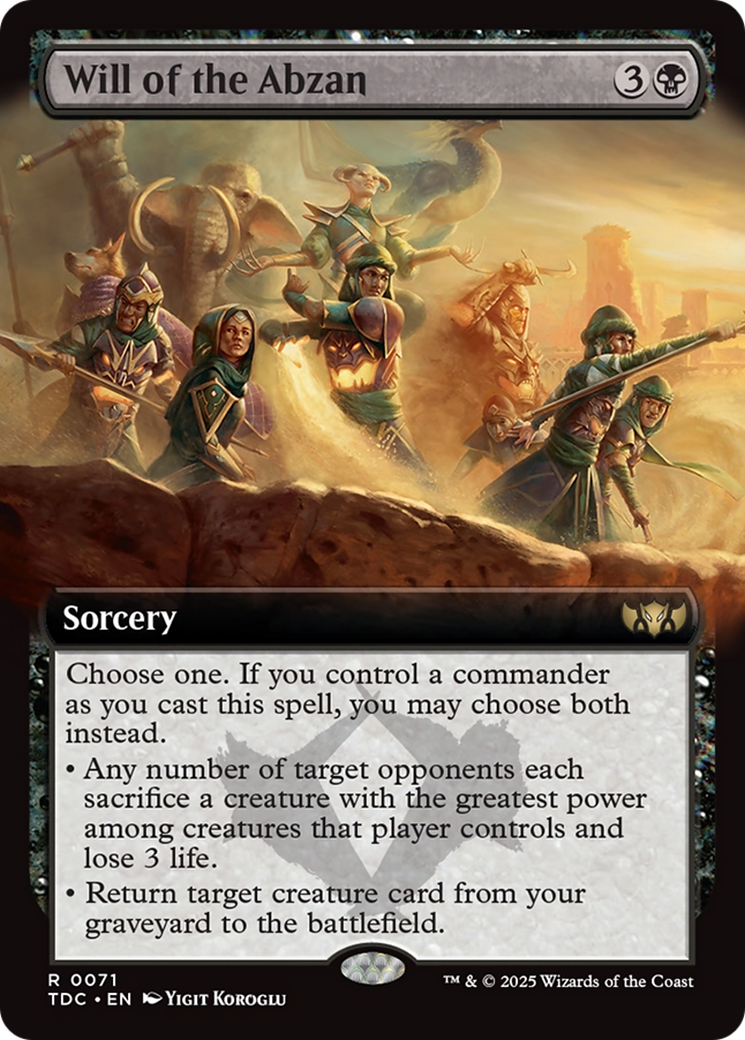 Will of the Abzan (Extended Art) (71) [Commander: Tarkir: Dragonstorm]