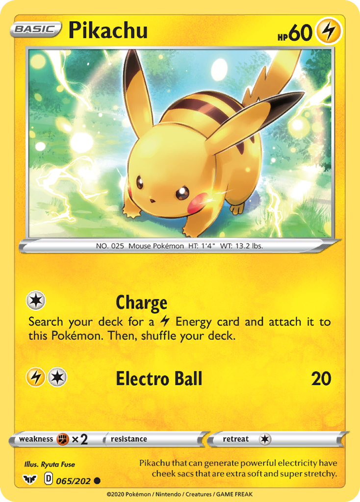 Pikachu (065/202) [SWSH01: Sword & Shield Base Set]