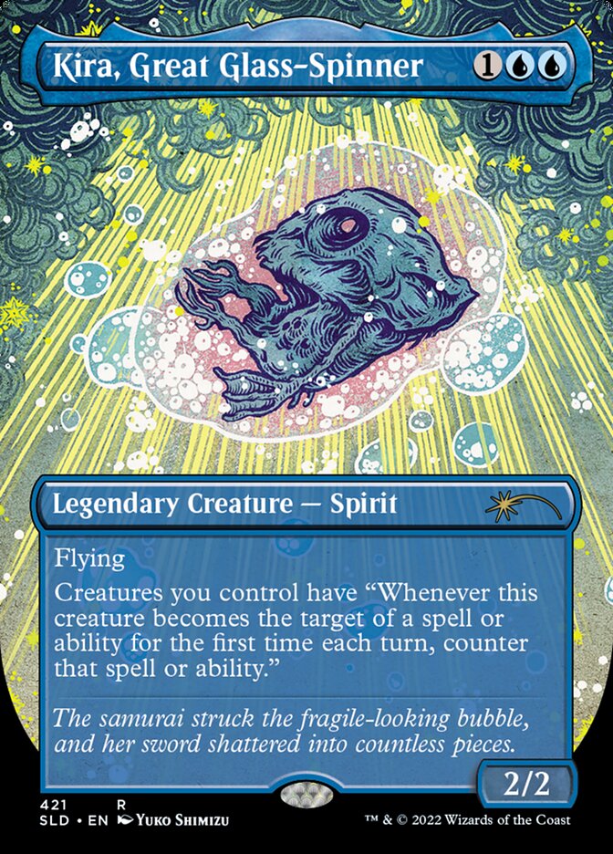 Kira, Great Glass-Spinner (Borderless) (421) [Secret Lair Drop Series]