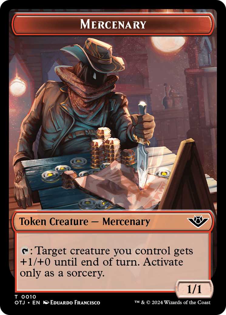 Mercenary // Spirit Double-Sided Token (10 // 5) [Outlaws of Thunder Junction]