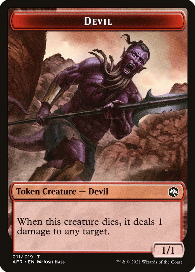 Devil // Icingdeath, Frost Tongue Double-Sided Token (11 // 2) [Adventures in the Forgotten Realms]