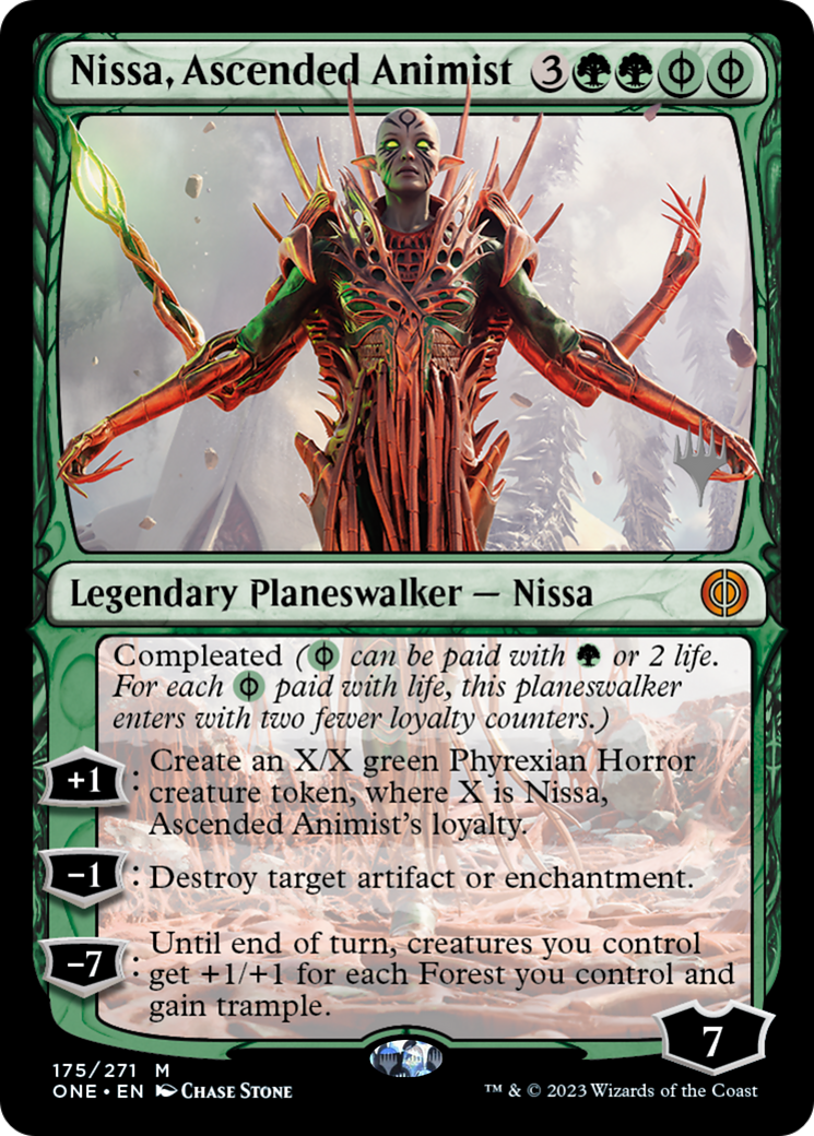 Nissa, Ascended Animist (175) [Promo Pack: Phyrexia: All Will Be One]