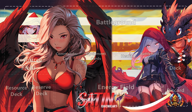 Satin Ravenheart Playmat - Grided