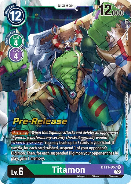 Titamon (BT11-057 U) [Dimensional Phase Pre-Release Cards]