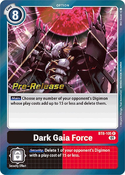 Dark Gaia Force (BT8-105 R) [New Awakening Pre-Release Cards]