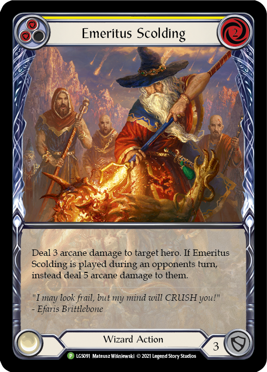 Emeritus Scolding (Yellow) (Extended Art) - LGS091 (LGS091) [Flesh and Blood: Promo Cards]