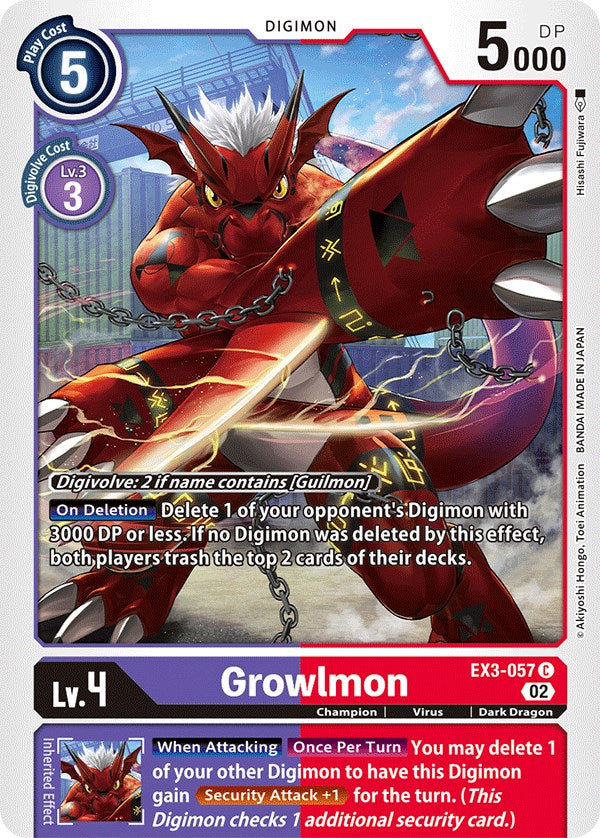 Growlmon (EX3-057 C) [Draconic Roar]