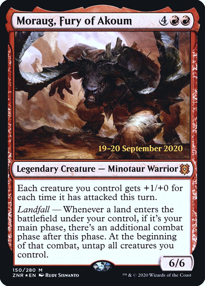 Moraug, Fury of Akoum (150) [Prerelease Cards]