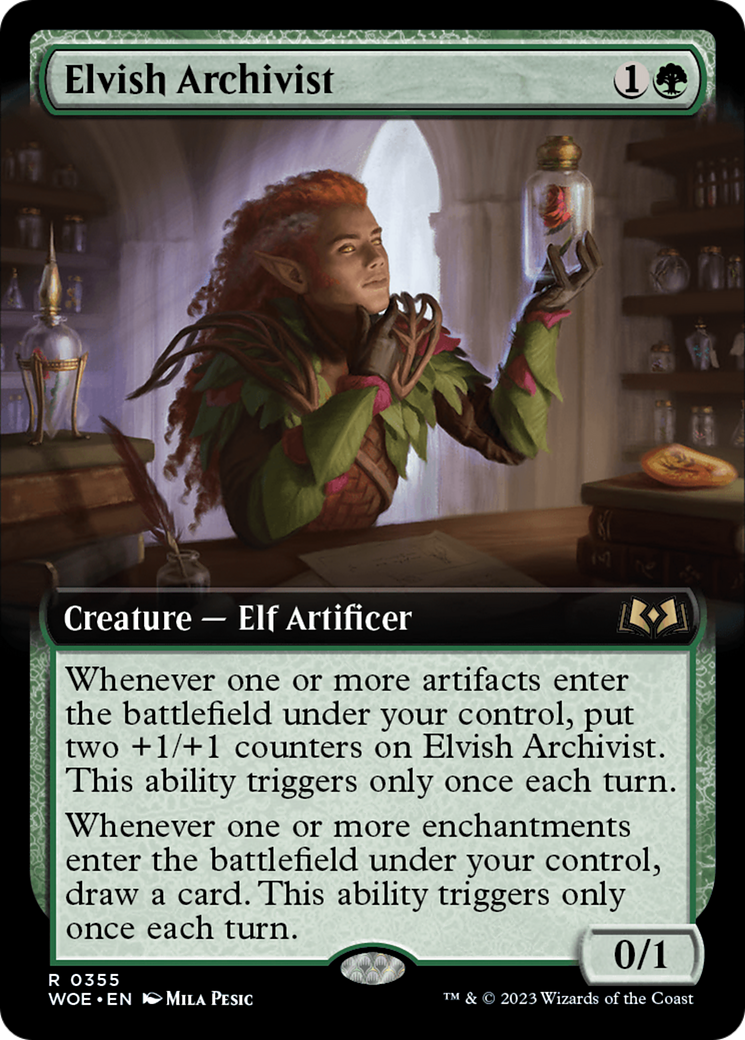 Elvish Archivist (Extended Art) (355) [Wilds of Eldraine]
