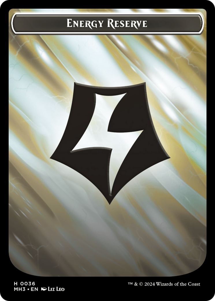 Fanatic of Rhonas // Energy Reserve Double-Sided Token (15 // 36) [Modern Horizons 3]