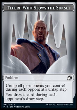 Zombie (005) // Emblem - Teferi, Who Slows the Sunset Double-Sided Token (5 // 17) [Innistrad: Midnight Hunt]