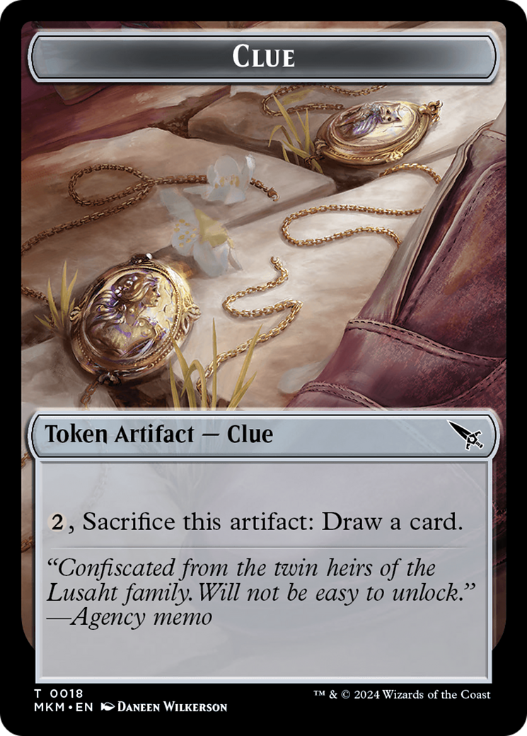 Thopter (0020) // Clue (0018) Double-Sided Token (20 // 18) [Murders at Karlov Manor]