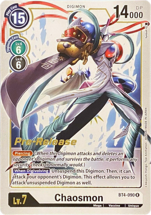 Chaosmon [BT4-090] [Great Legend Pre-Release Promos]