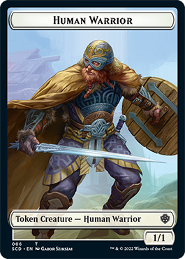 Saproling // Human Warrior Double-Sided Token (23 // 6) [Starter Commander Decks]