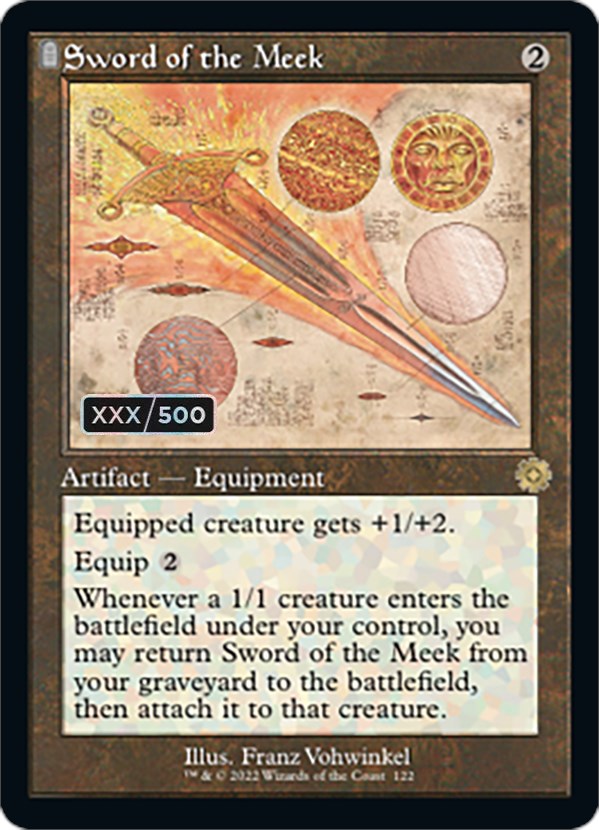Sword of the Meek (Schematic) (Serial Numbered) (122) [The Brothers' War: Retro Frame Artifacts]