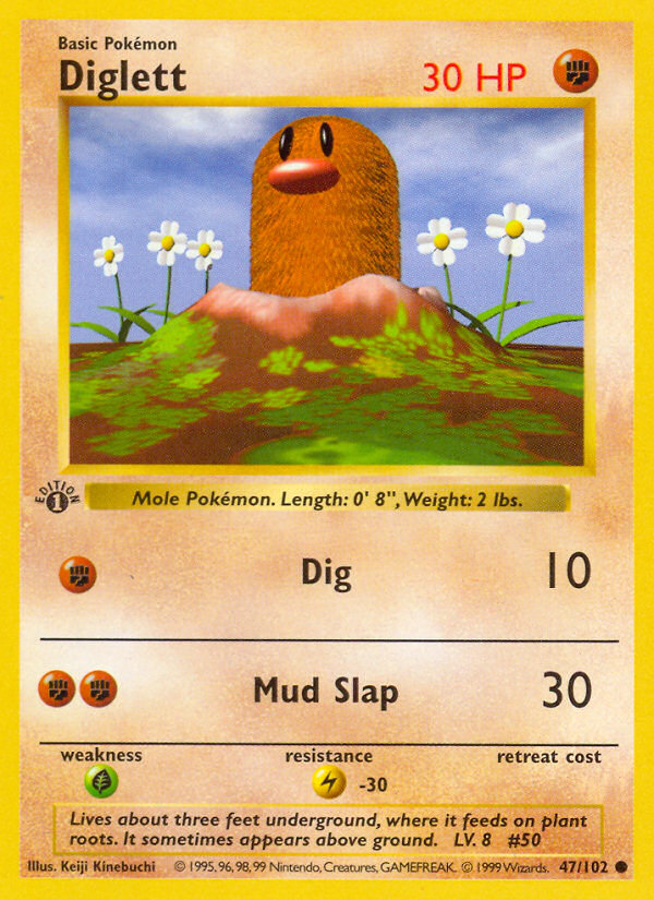 Diglett (047/102) [Base Set (Shadowless)]