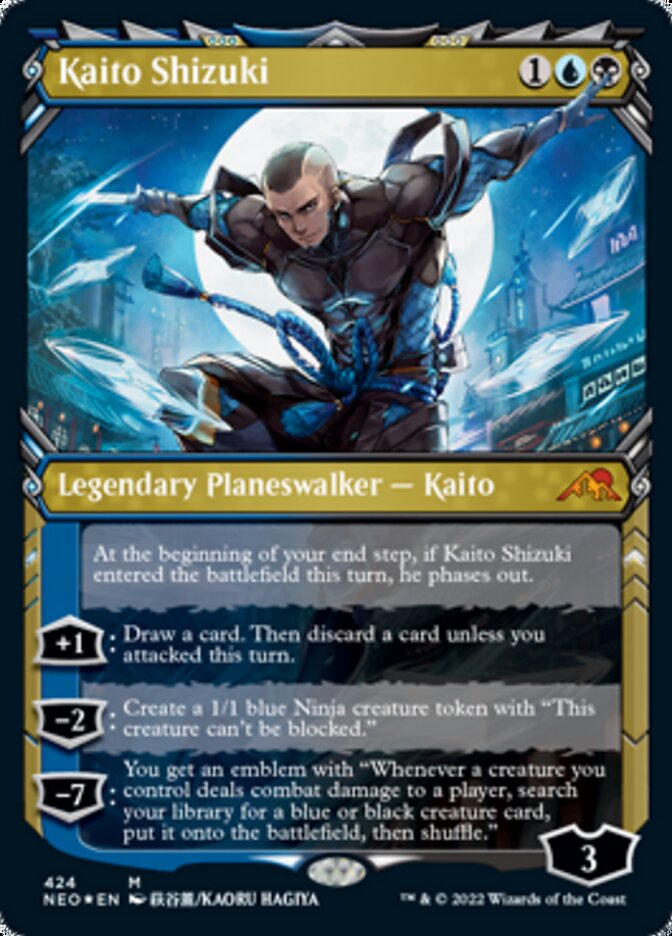 Kaito Shizuki (Showcase) (Foil Etched) (424) [Kamigawa: Neon Dynasty]