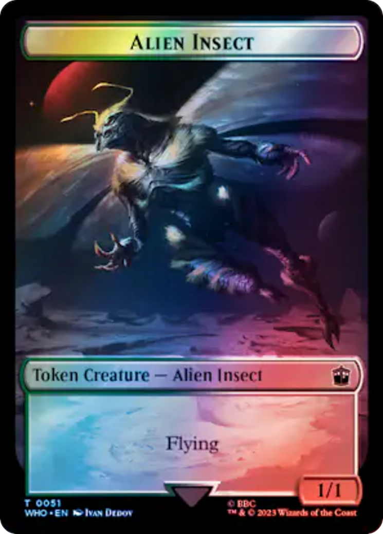 Alien // Alien Insect Double-Sided Token (Surge Foil) (34 // 51) [Universes Beyond: Doctor Who]