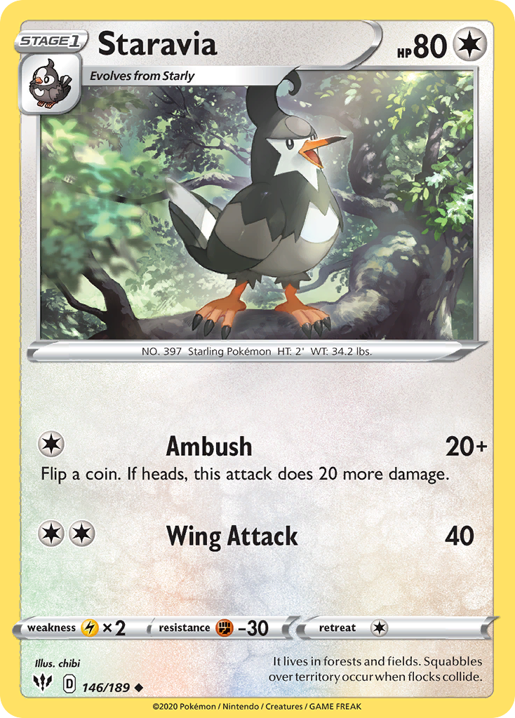 Staravia (146/189) [SWSH03: Darkness Ablaze]