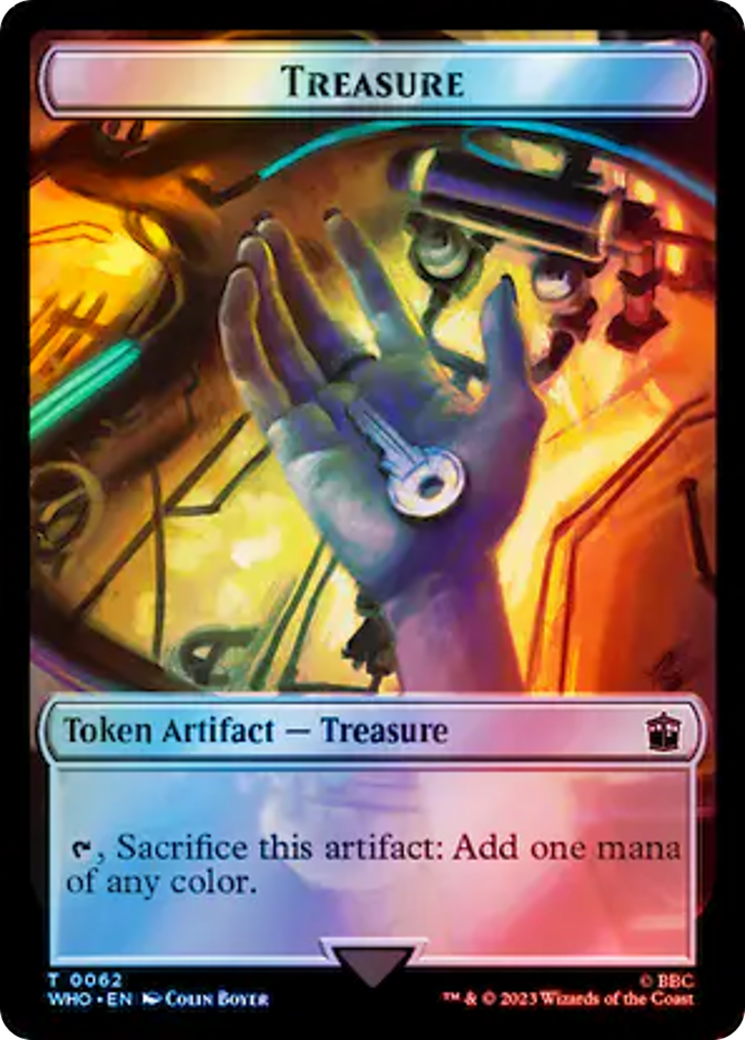 Human Noble // Treasure (0062) Double-Sided Token (Surge Foil) (39 // 62) [Universes Beyond: Doctor Who]