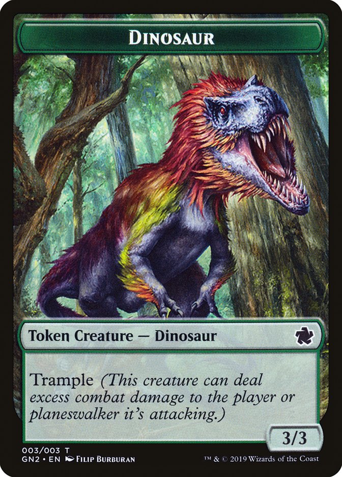 Dragon // Dinosaur Double-Sided Token (2 // 3) [Magic Game Night 2019]