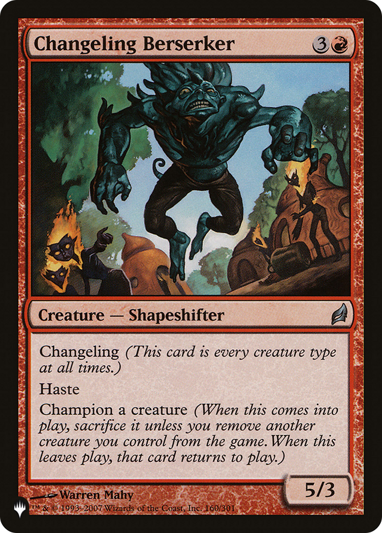 Changeling Berserker (160/301) [The List Reprints]