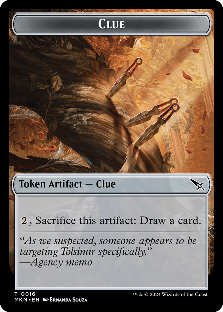 Thopter (0020) // Clue (0016) Double-Sided Token (20 // 16) [Murders at Karlov Manor]