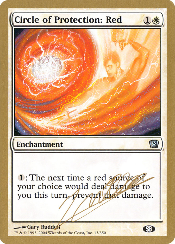Circle of Protection: Red - 2004 Julien Nuijten (8ED) (SB) [World Championship Decks]