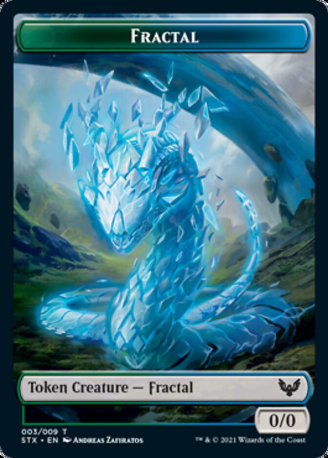 Fractal (3) // Emblem - Lukka, Wayward Bonder (8) Double-sided Token (3 // 8) [Strixhaven: School of Mages]