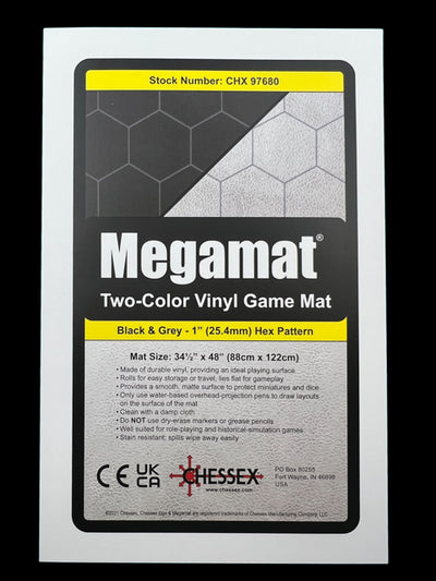 Battlemat Reversible (1-in): Black-Grey Hexes (34.5 in x 48 in)