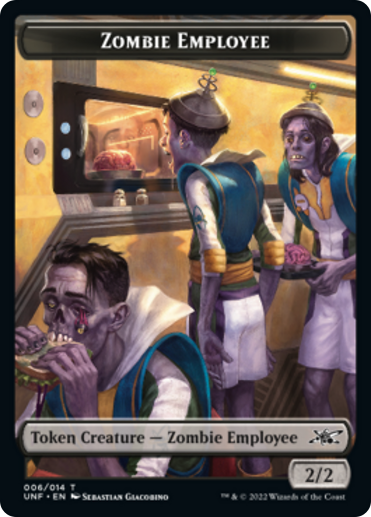 Zombie Employee // Treasure (013) Double-sided Token [Unfinity]