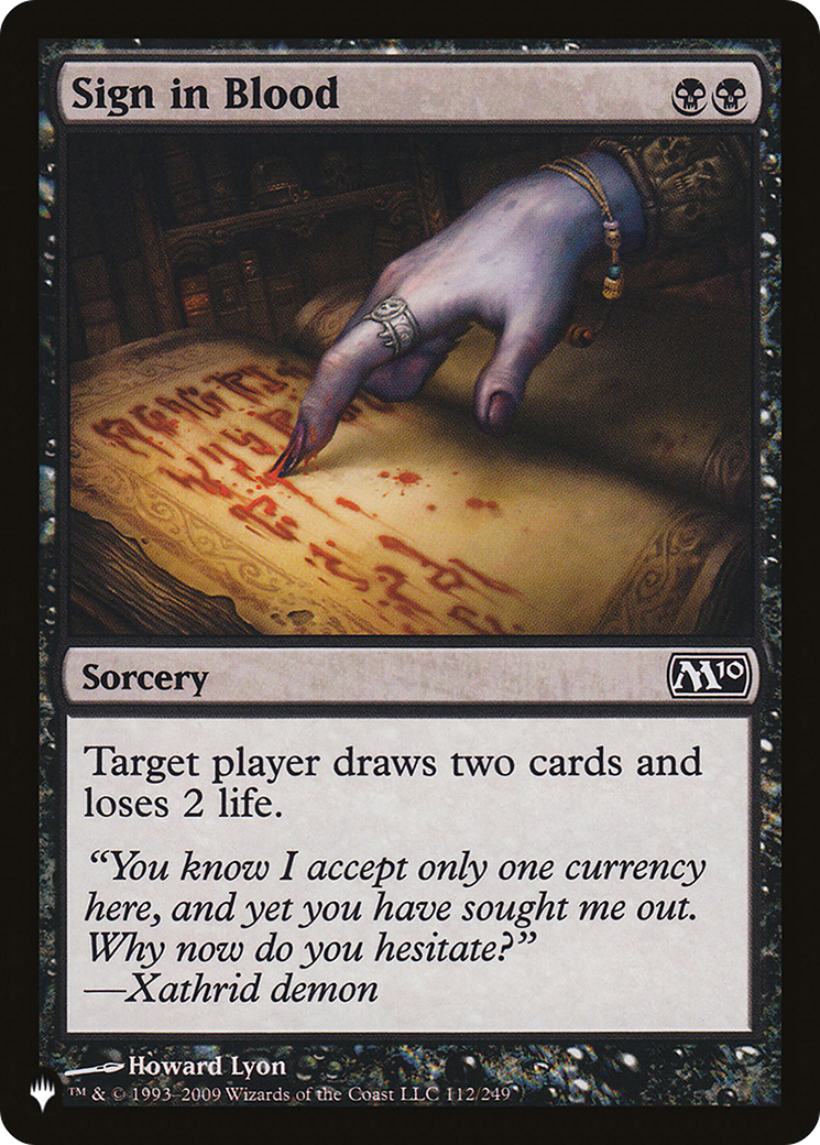 Sign in Blood (M10) (112/249) [The List Reprints]