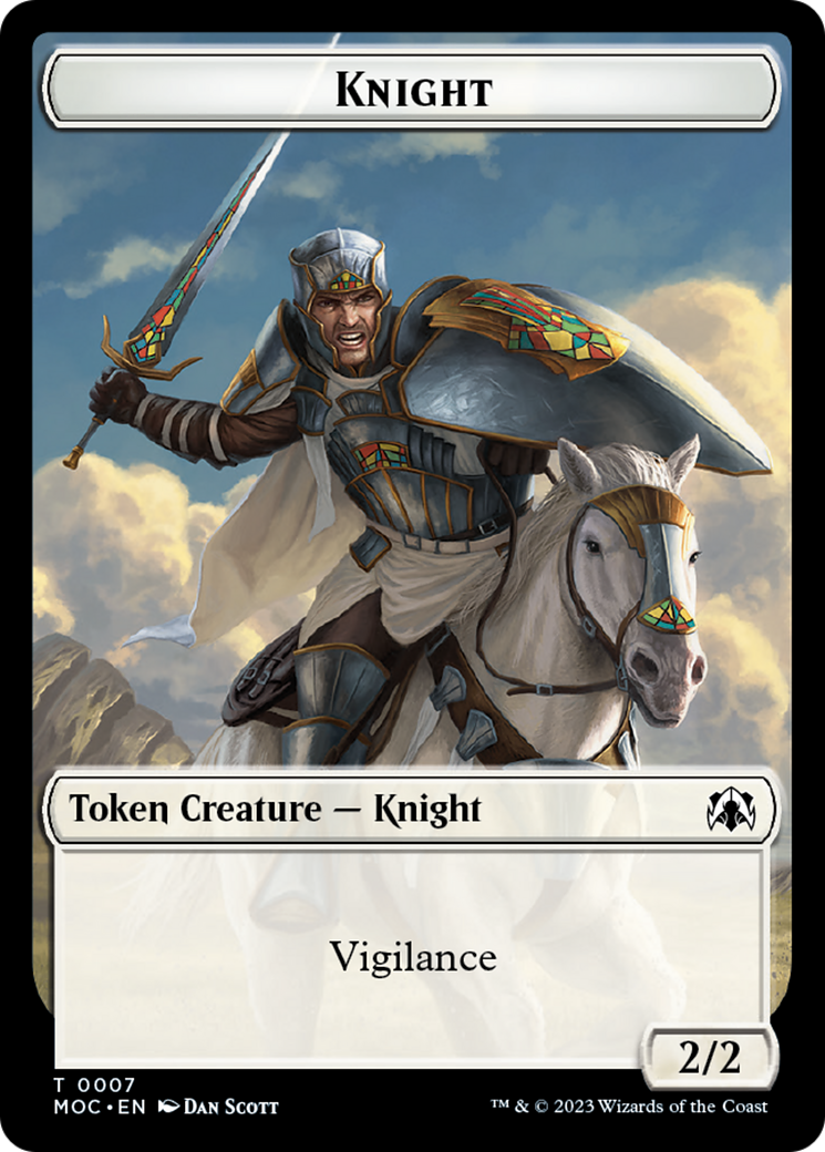 Knight (7) // Spirit (14) Double-sided Token (14 // 7) [Commander: March of the Machine]