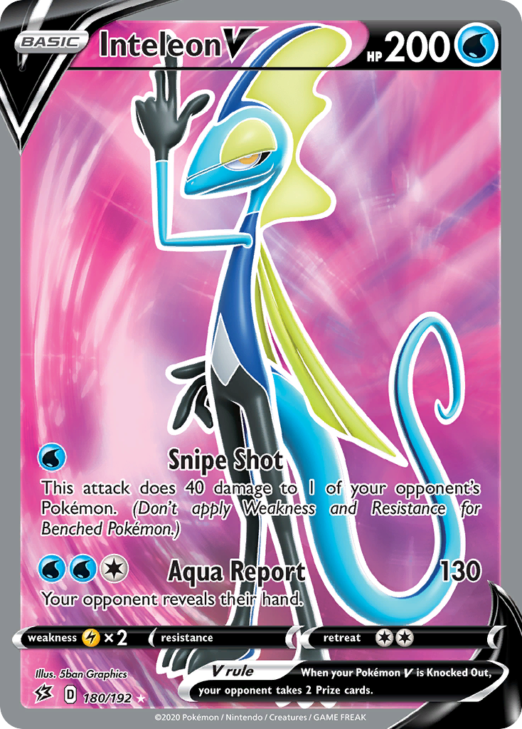 Inteleon V (Full Art) (180/192) [SWSH02: Rebel Clash]