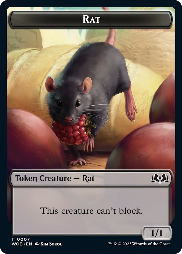 Rat // Food (0012) Double-Sided Token (7 // 12) [Wilds of Eldraine]