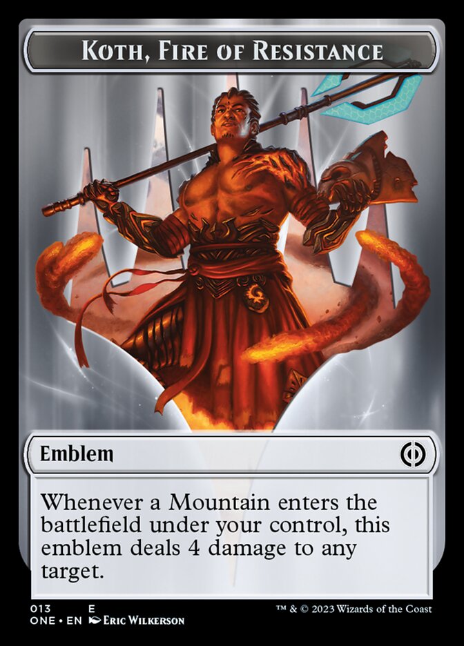 Rebel // Emblem - Koth, Fire of Resistance Double-sided Token (5 // 13) [Phyrexia: All Will Be One]