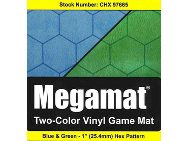Battlemat Reversible (1-in): Blue-Green Hexes (34.5 in x 48 in)